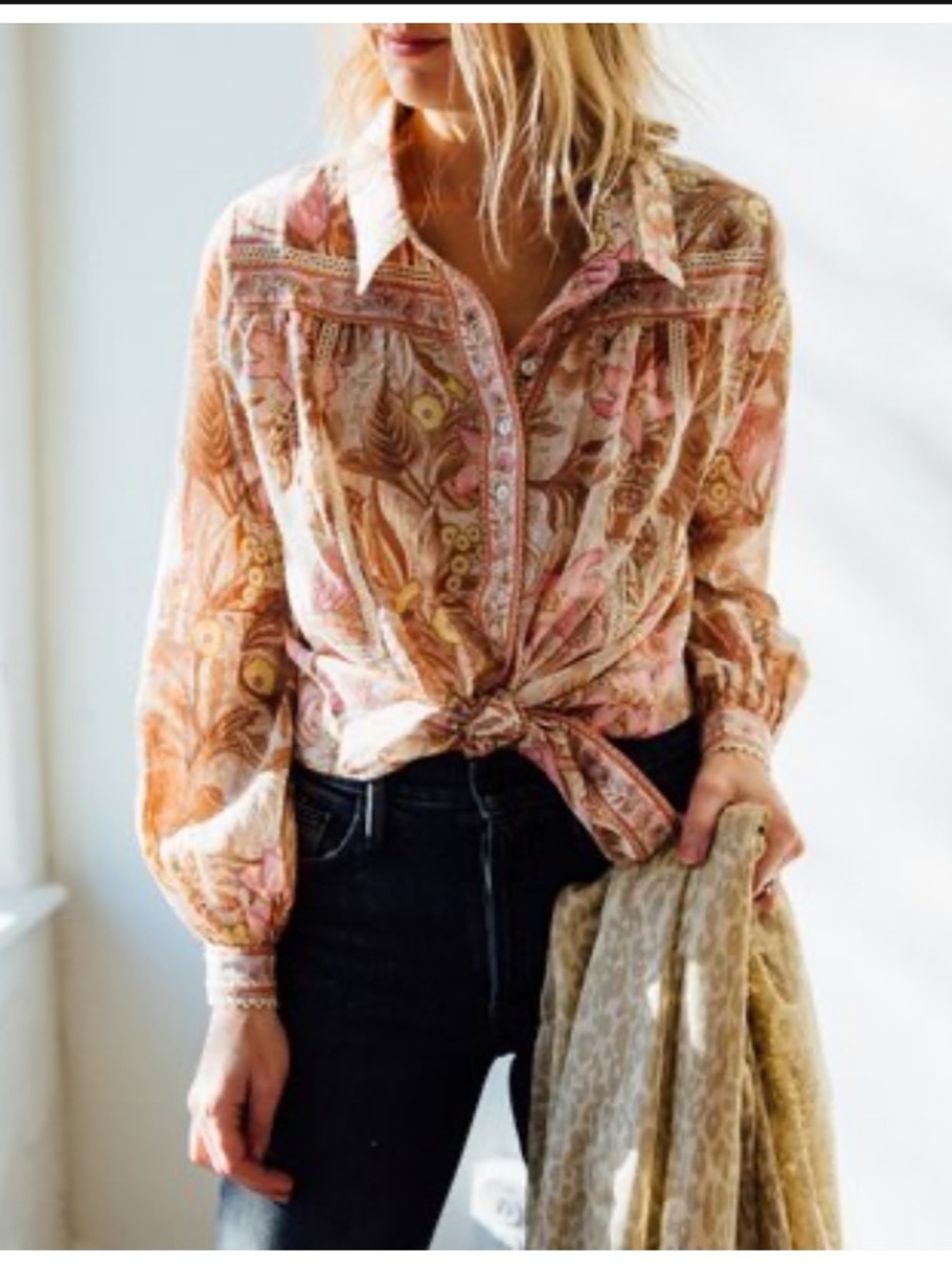 Spell & The Gypsy Jungle Blouse in Cream -S - Picture 6 of 6
